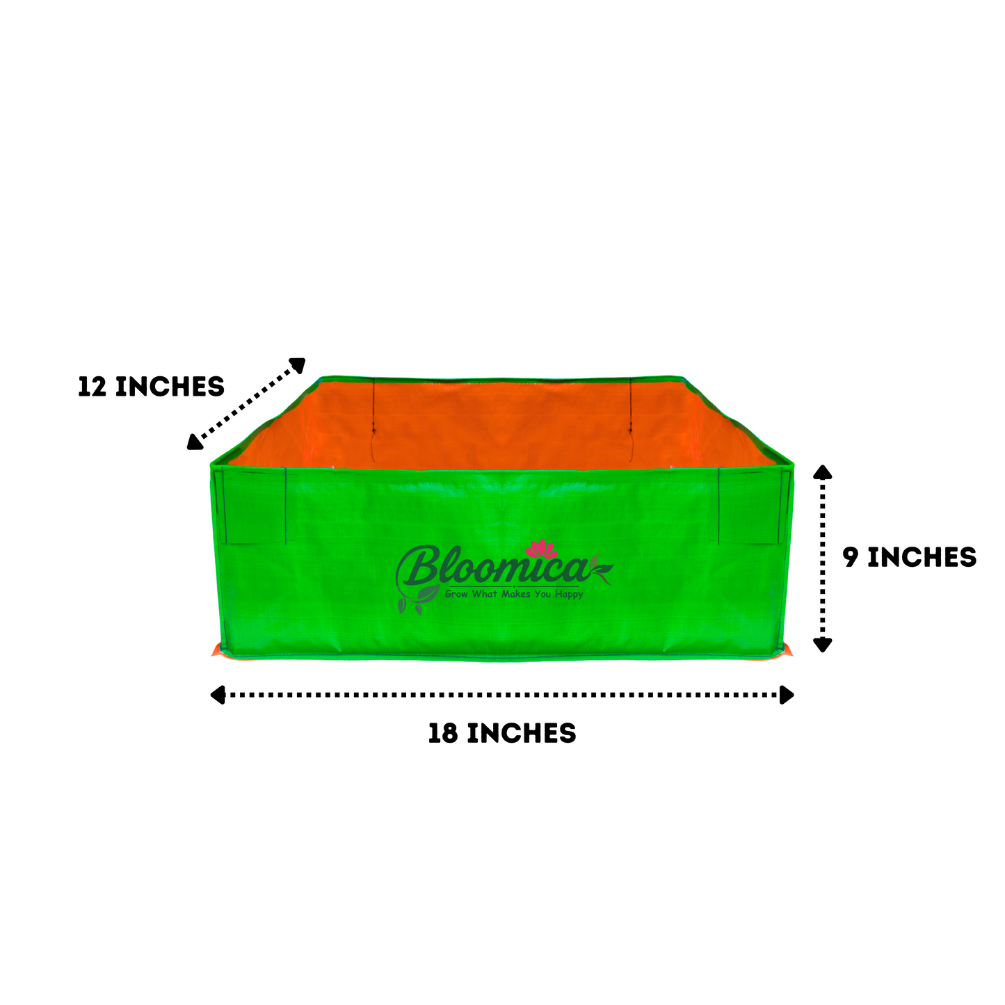 18x12x9 Inches (1½x1x¾ Ft ) - 260 GSM HDPE Rectangular Grow Bag