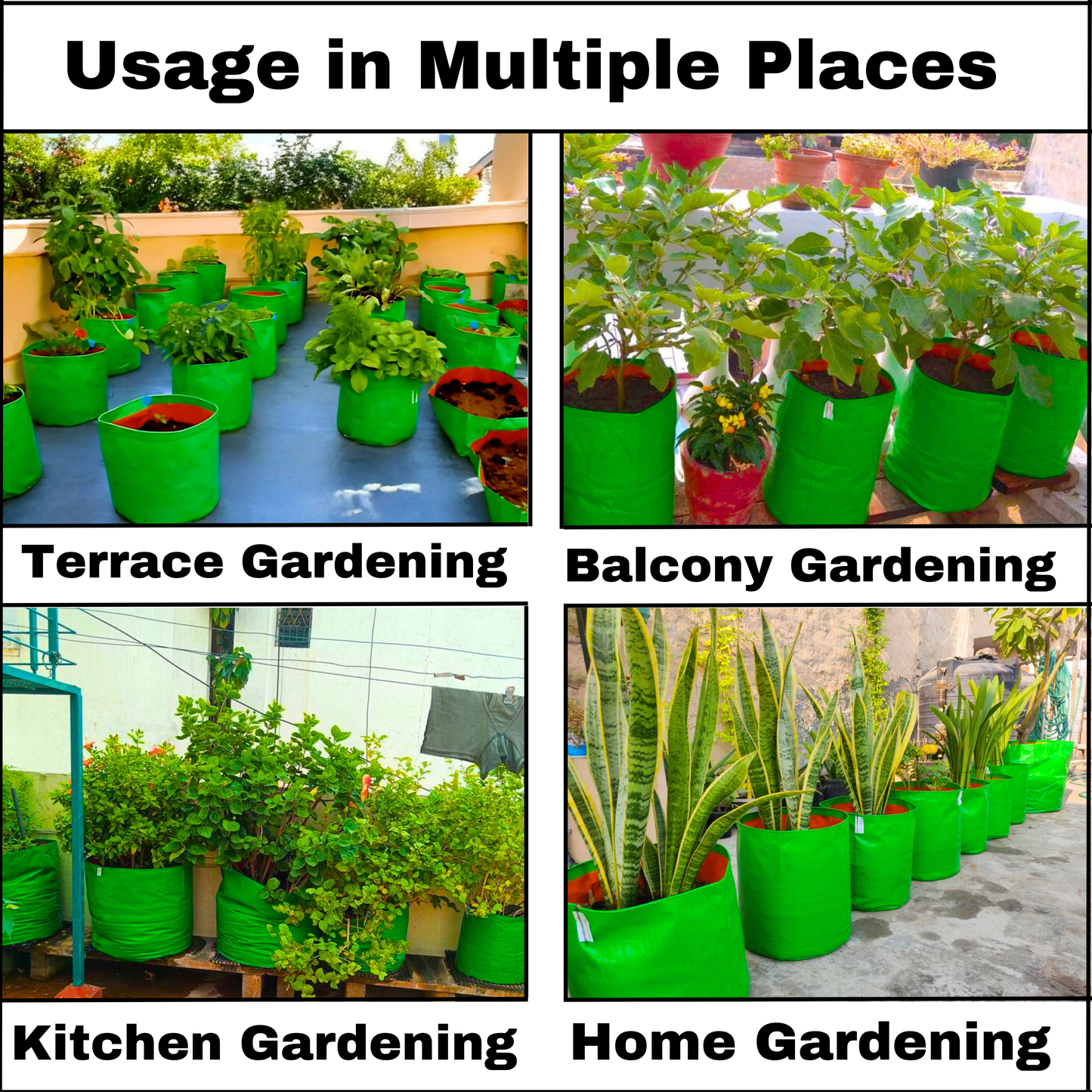 18x9 Inches (1½x¾ Ft) - 260 GSM HDPE Round Spinach Grow Bag