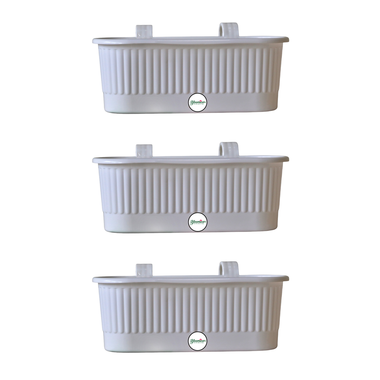 Balcony Railing Planter - White Colour