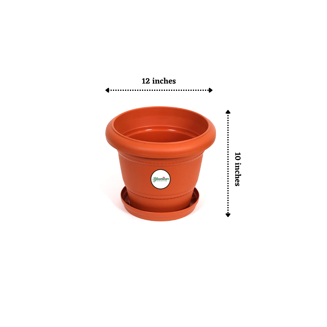 12 Inch Plastic Pots UV Treated - Terracotta Colour