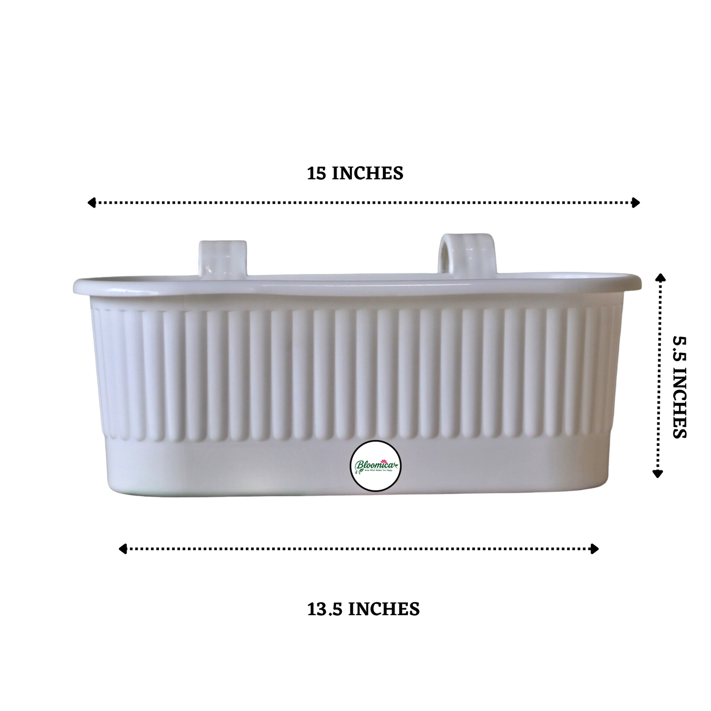 Balcony Railing Planter - White Colour