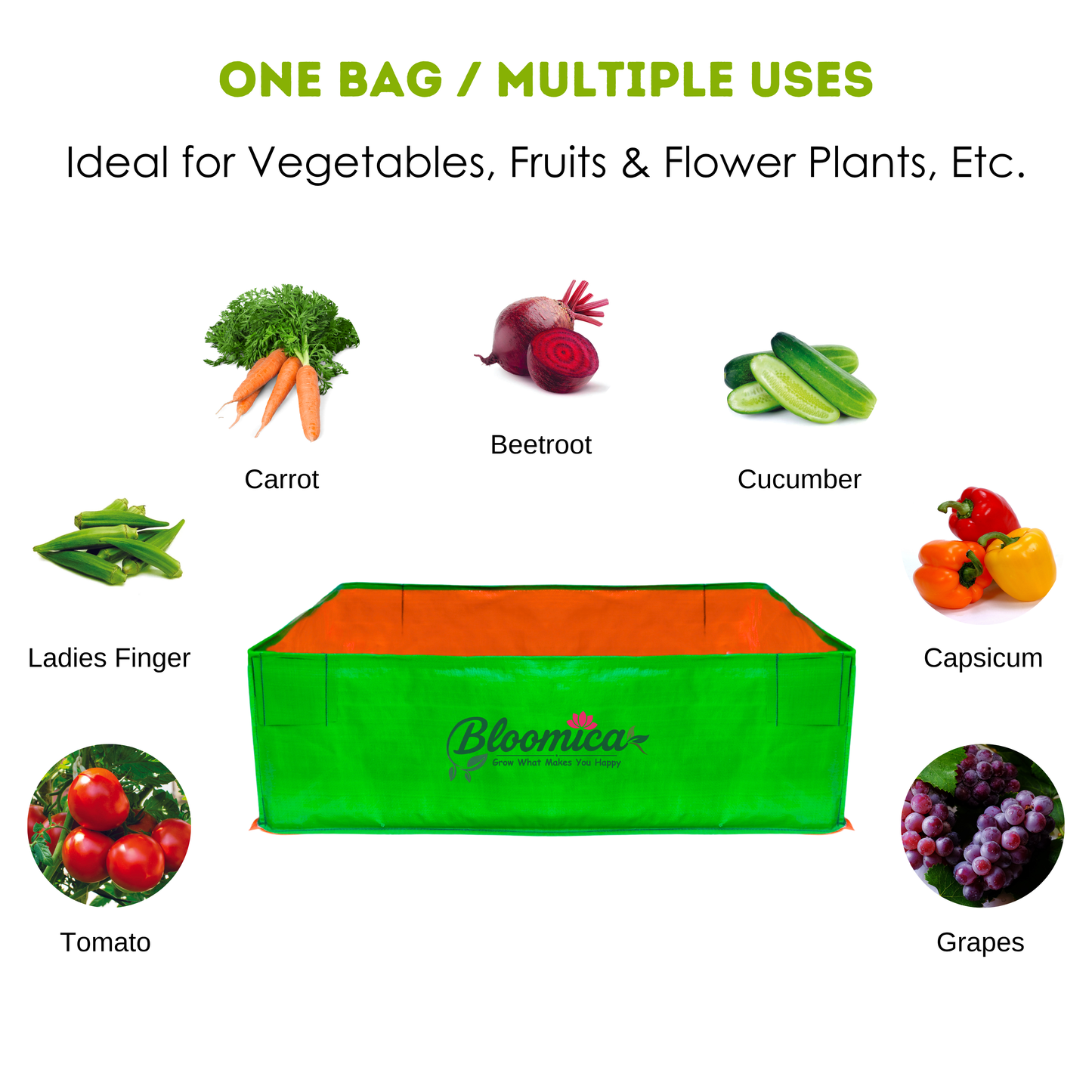 36x24x12 Inches (3x2x1 Ft) - 260 GSM HDPE Rectangular Grow Bag