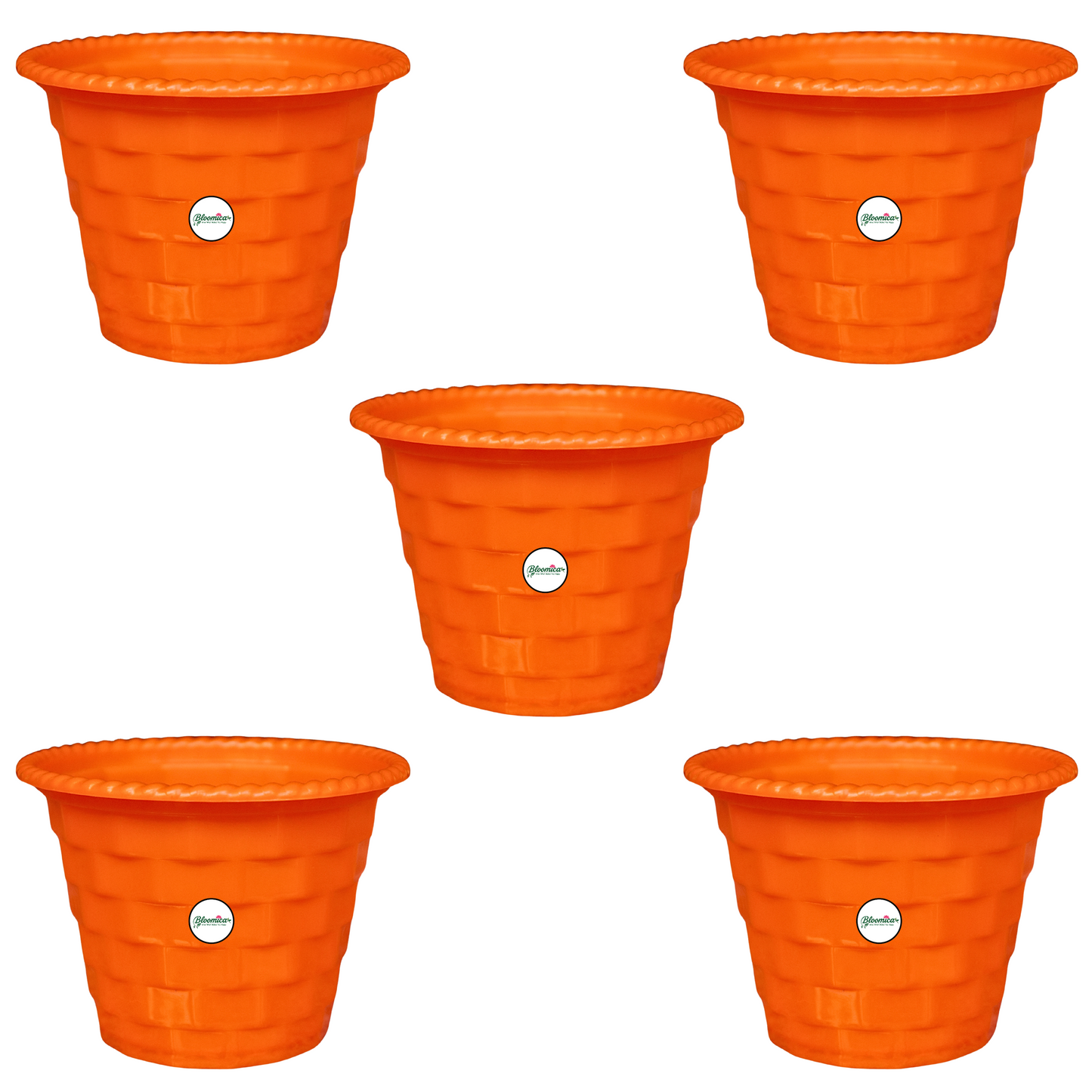 Brick Pattern Indoor Pot - Orange Colour