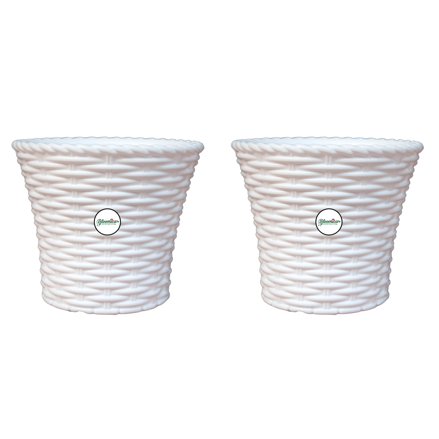 Elegant White Woven Planter