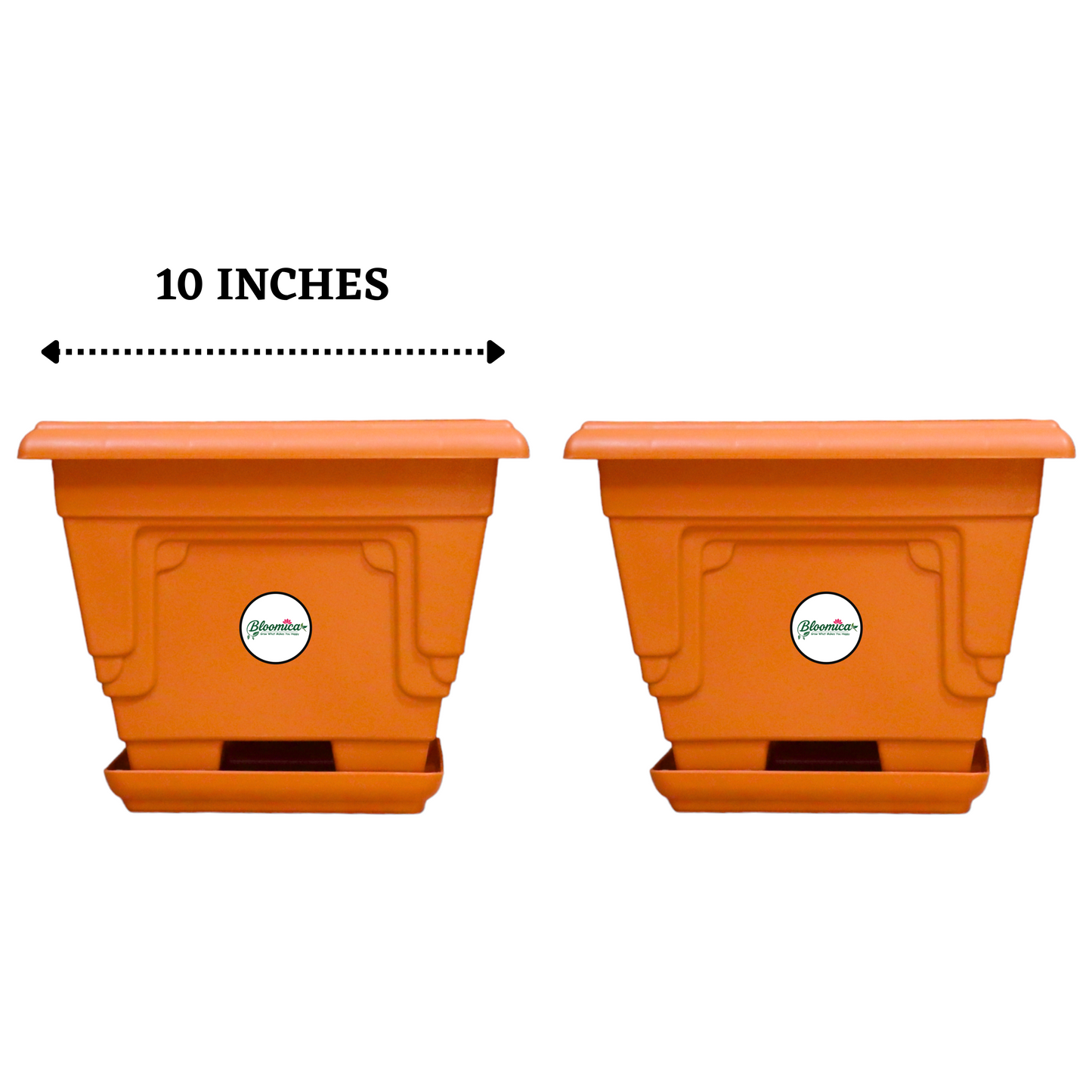 Prakriti Planter | Stylish Indian Terrace Garden 10 Inch Pot - Terracotta Colour