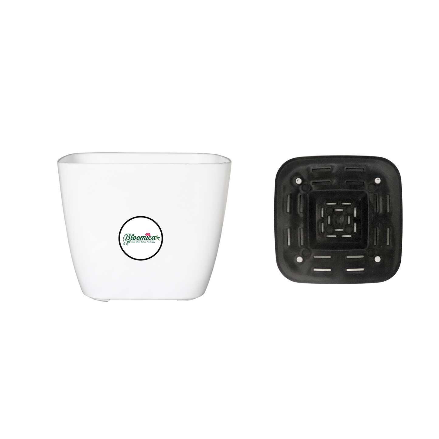 Square Indoor Planter / Pot with Inner Tray - White Colour