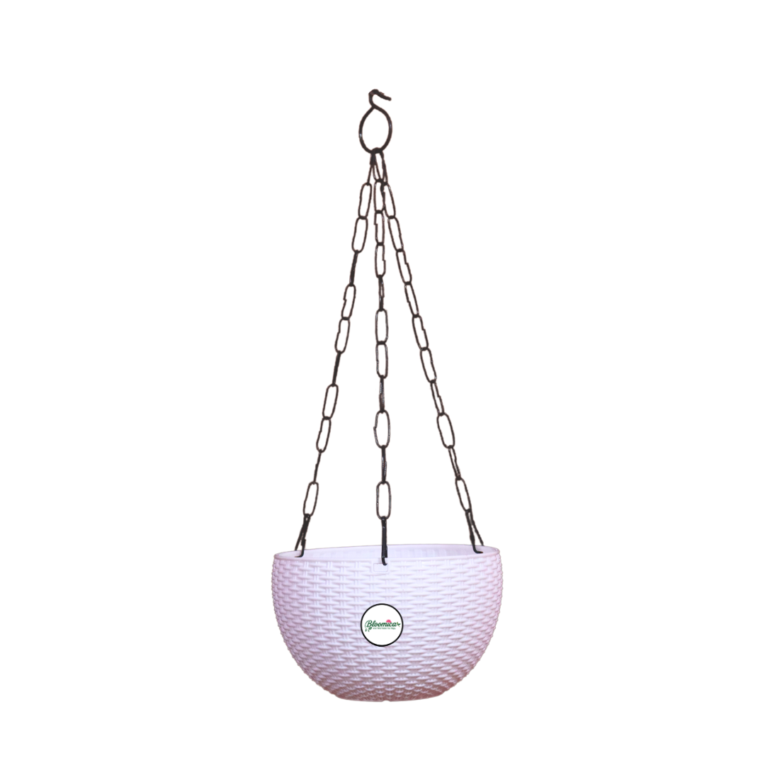 Ultra Model Virgin Plastic Hanging Pot - White Colour