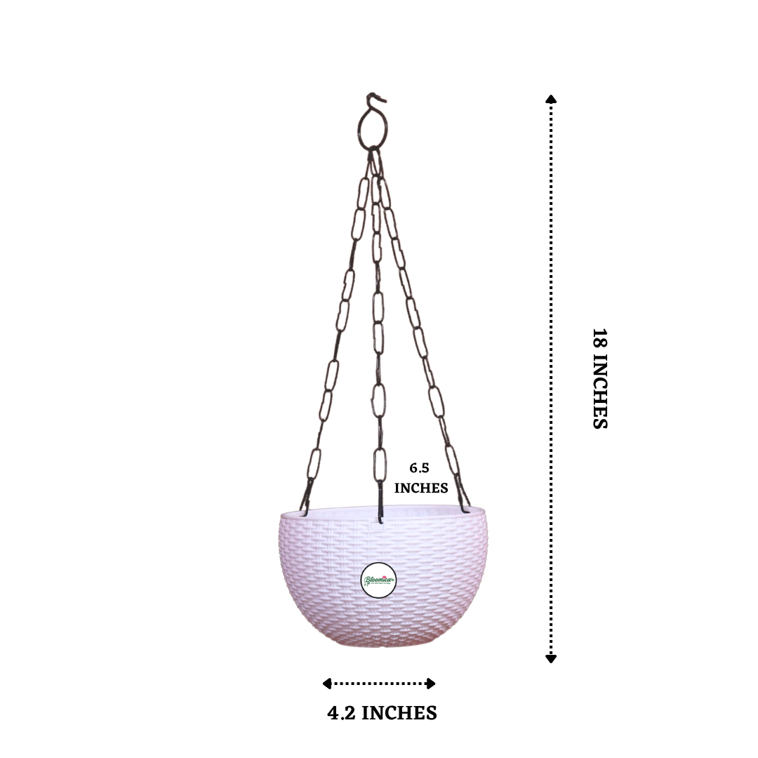 Ultra Model Virgin Plastic Hanging Pot - White Colour