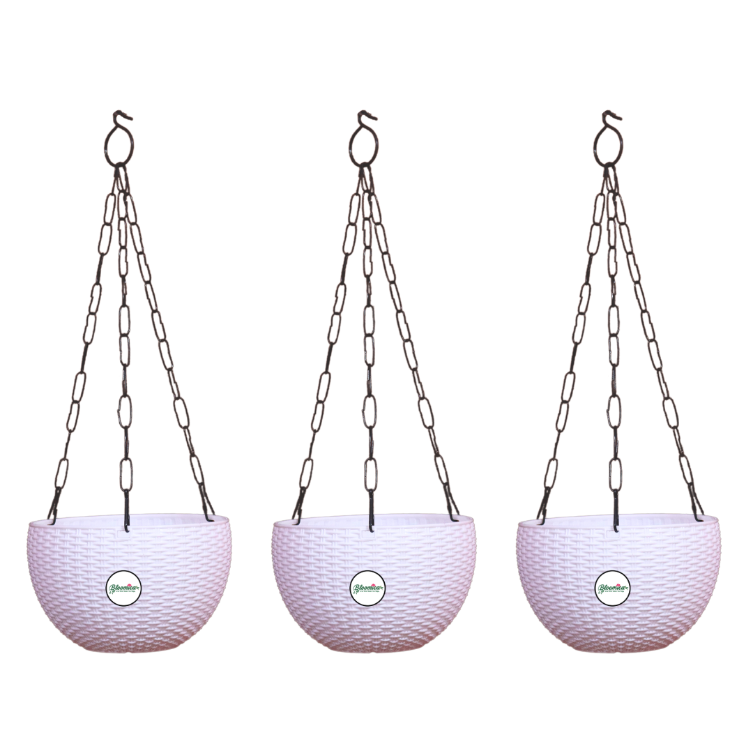 Ultra Model Virgin Plastic Hanging Pot - White Colour