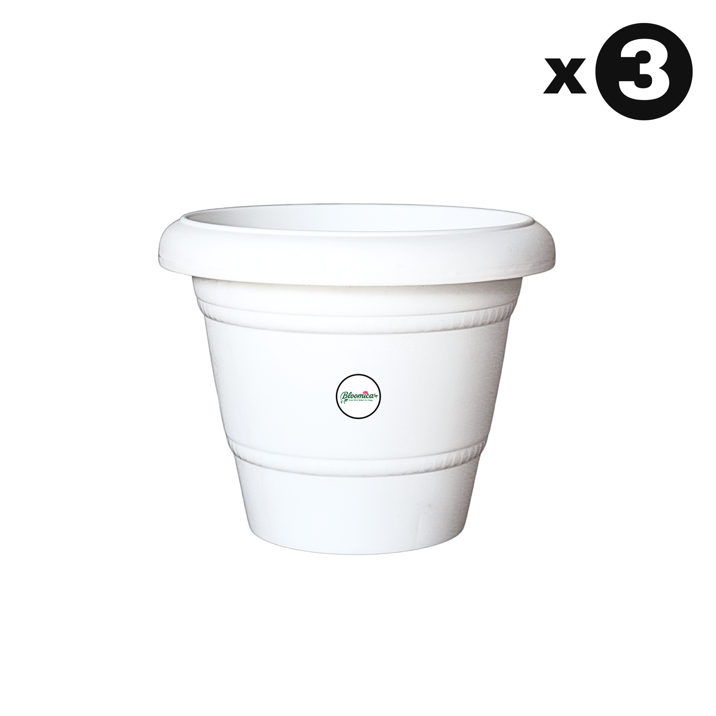 10 Inch Plastic Pots UV Treated - White Colour