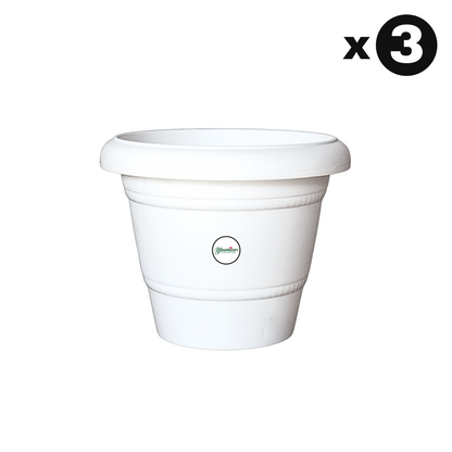 10 Inch Plastic Pots UV Treated - White Colour