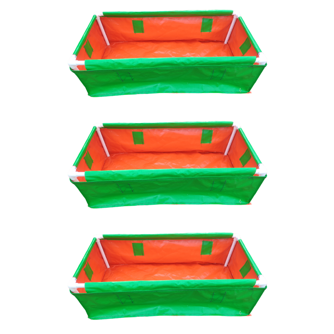 48x24x12 Inches (4x2x1 Ft) - 220 GSM HDPE Rectangular Grow Bag With Supporting PVC Pipes