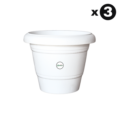 12 Inch Plastic Pots UV Treated - White Colour