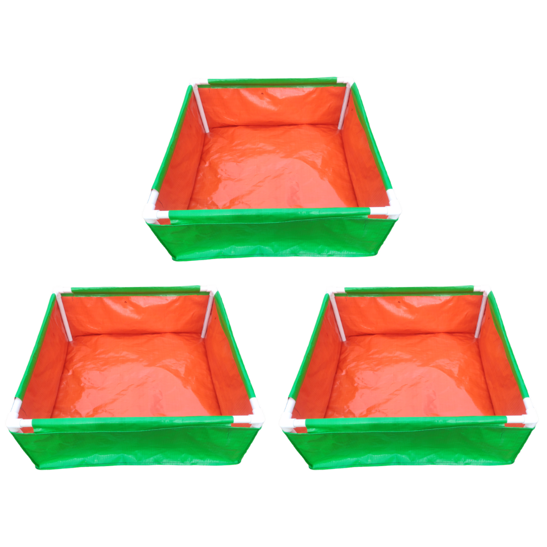 36x36x12 Inches (3x3x1 Ft) - 220 GSM HDPE Rectangular Grow Bag With Supporting PVC Pipes
