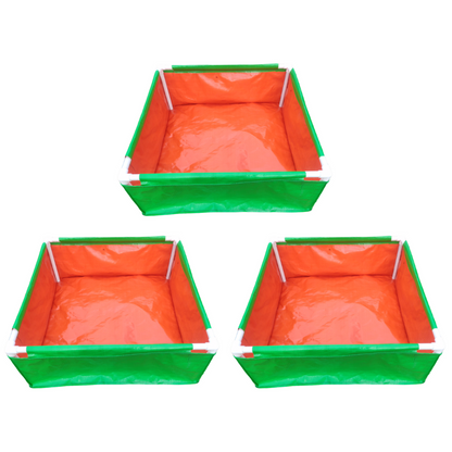 36x36x12 Inches (3x3x1 Ft) - 220 GSM HDPE Rectangular Grow Bag With Supporting PVC Pipes