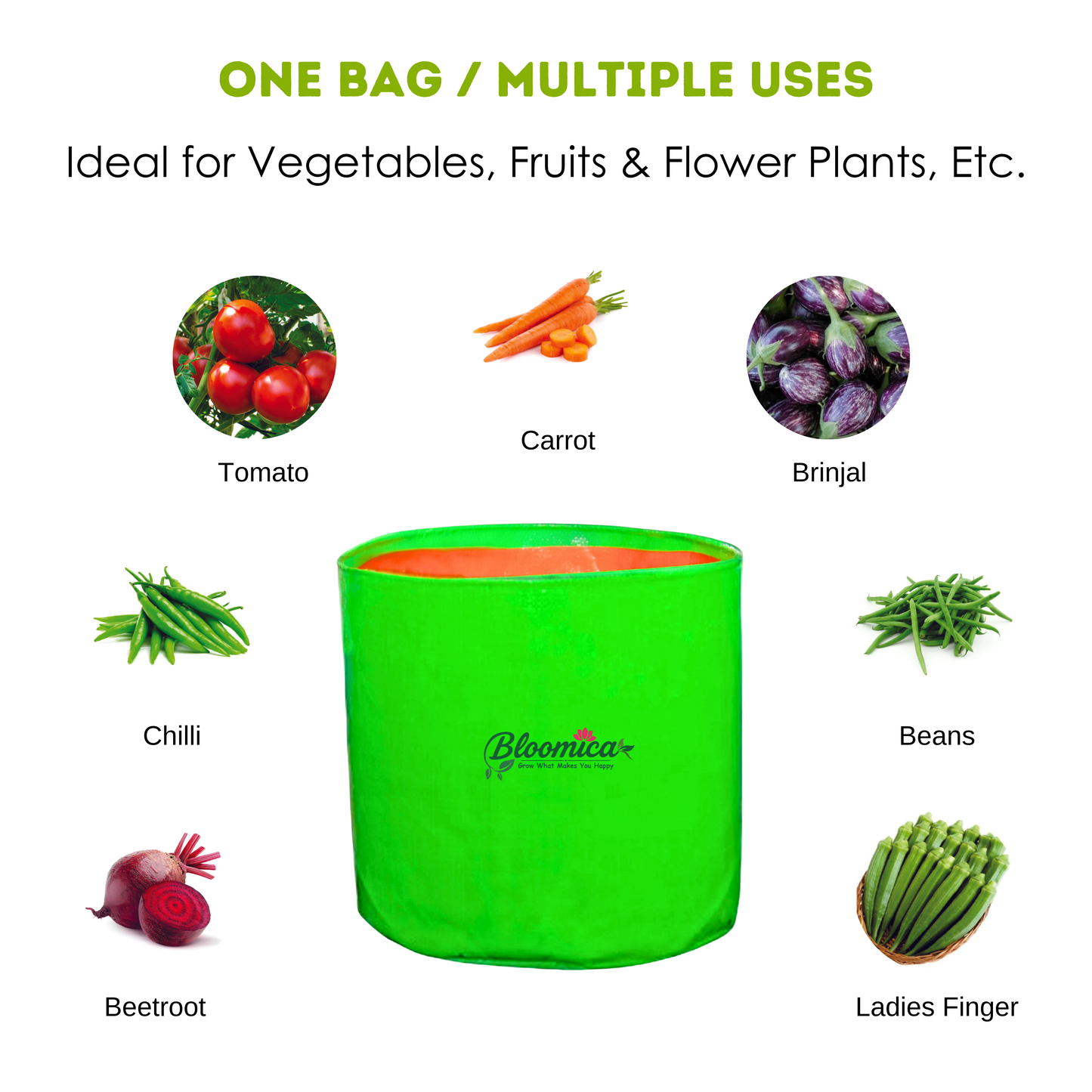 12x12 Inches (1x1 Ft) - 260 GSM HDPE Round Grow Bag