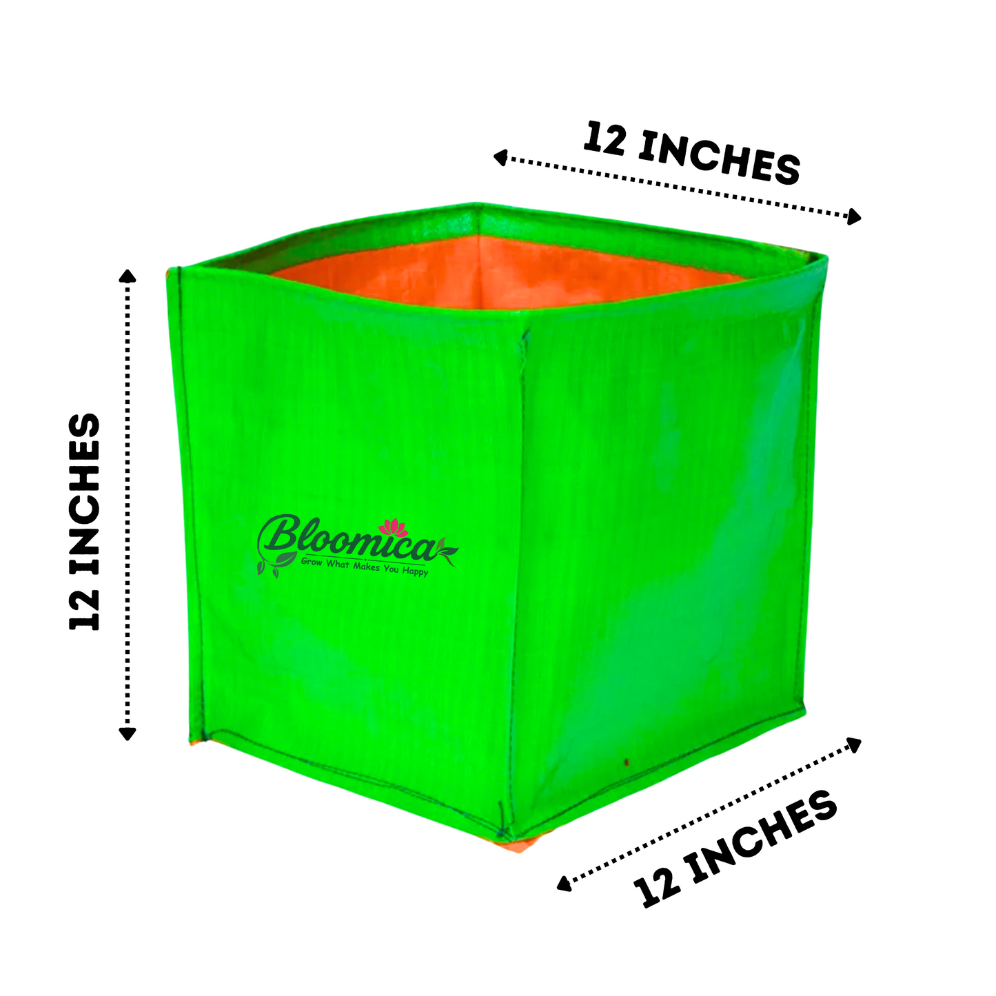12x12x12 Inches (1x1x1 Ft) - 260 GSM HDPE Rectangular Grow Bag