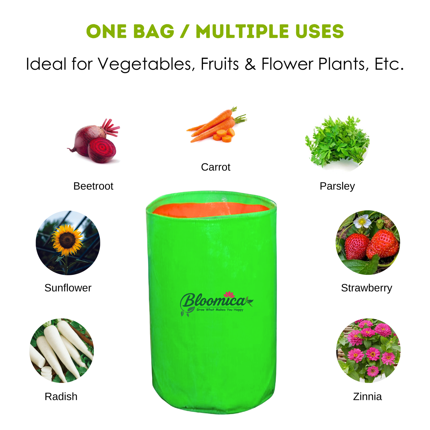 12x24 Inches (1x2 Ft) - 260 GSM HDPE Round Grow Bag