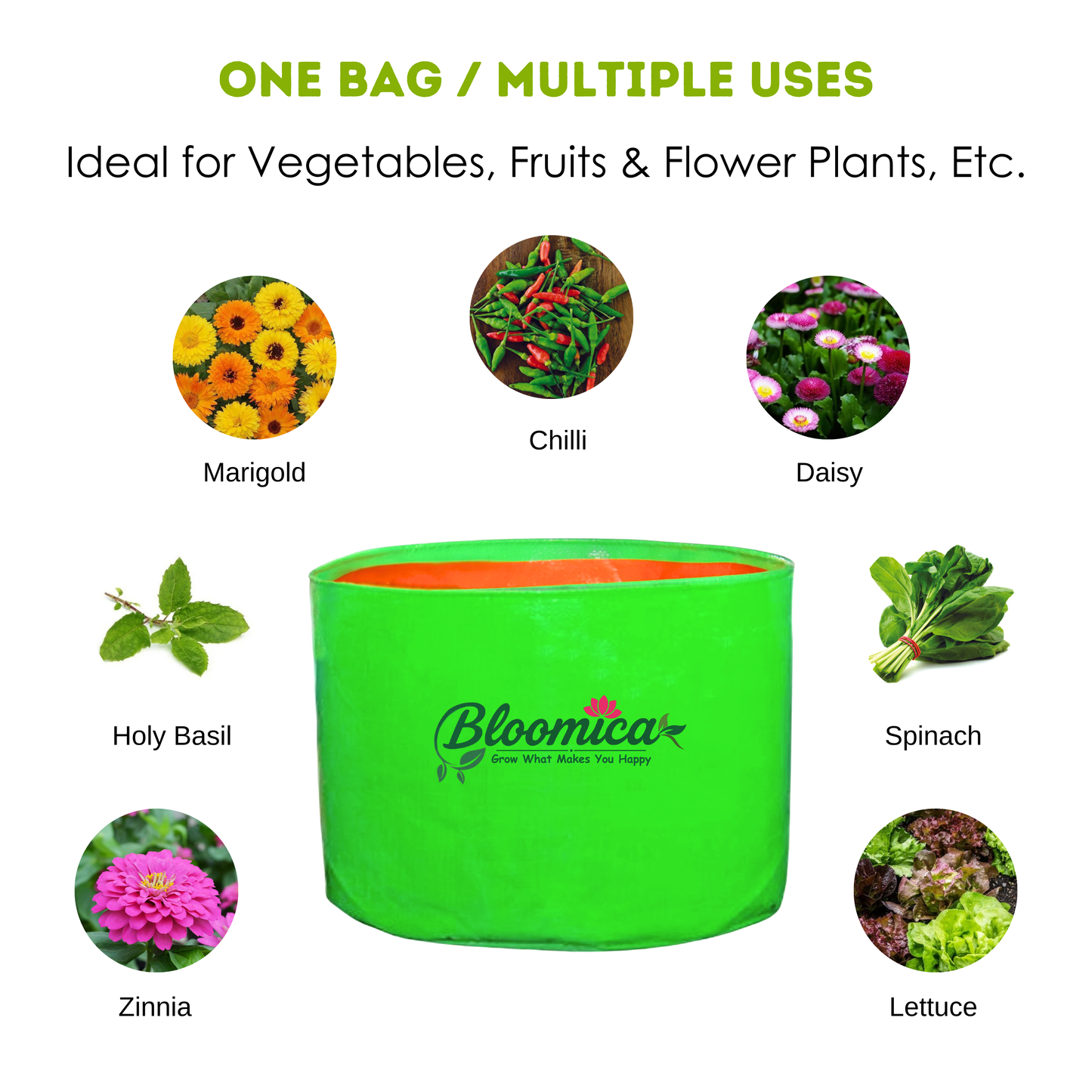 12x9 Inches (1x0.75 Ft) - 260 GSM HDPE Round Grow Bag