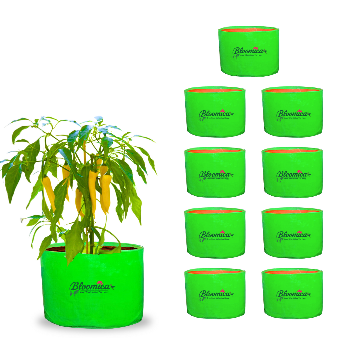 15x12 Inches (1¼x1 Ft) - 260 GSM HDPE Round Grow Bag