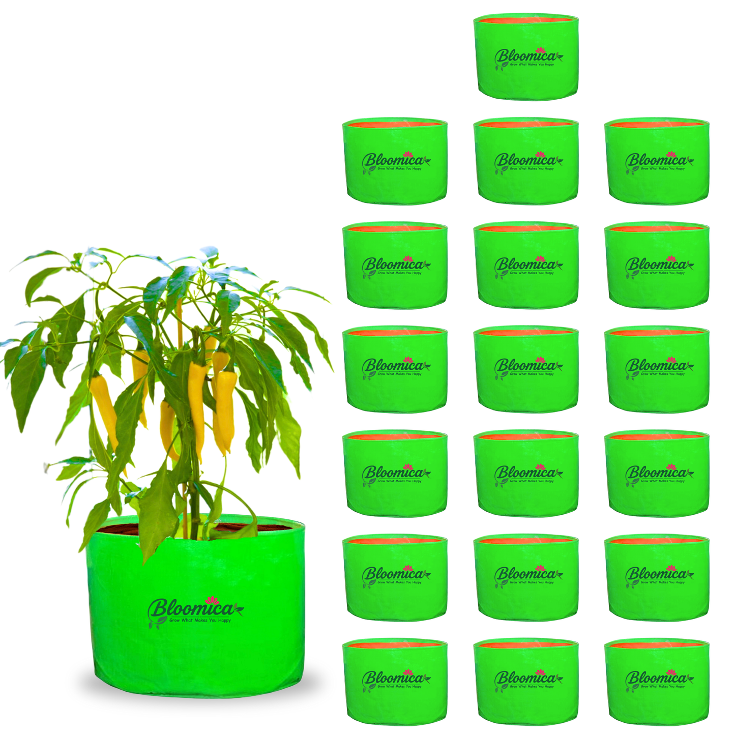 15x12 Inches (1¼x1 Ft) - 260 GSM HDPE Round Grow Bag
