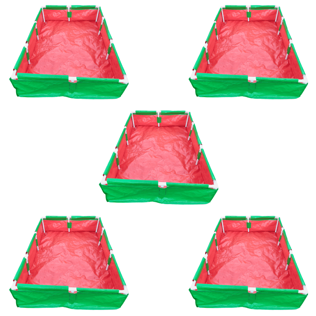 72x48x12 Inches (6x4x1 Ft) - 220 GSM HDPE Rectangular Grow Bag With Supporting PVC Pipes