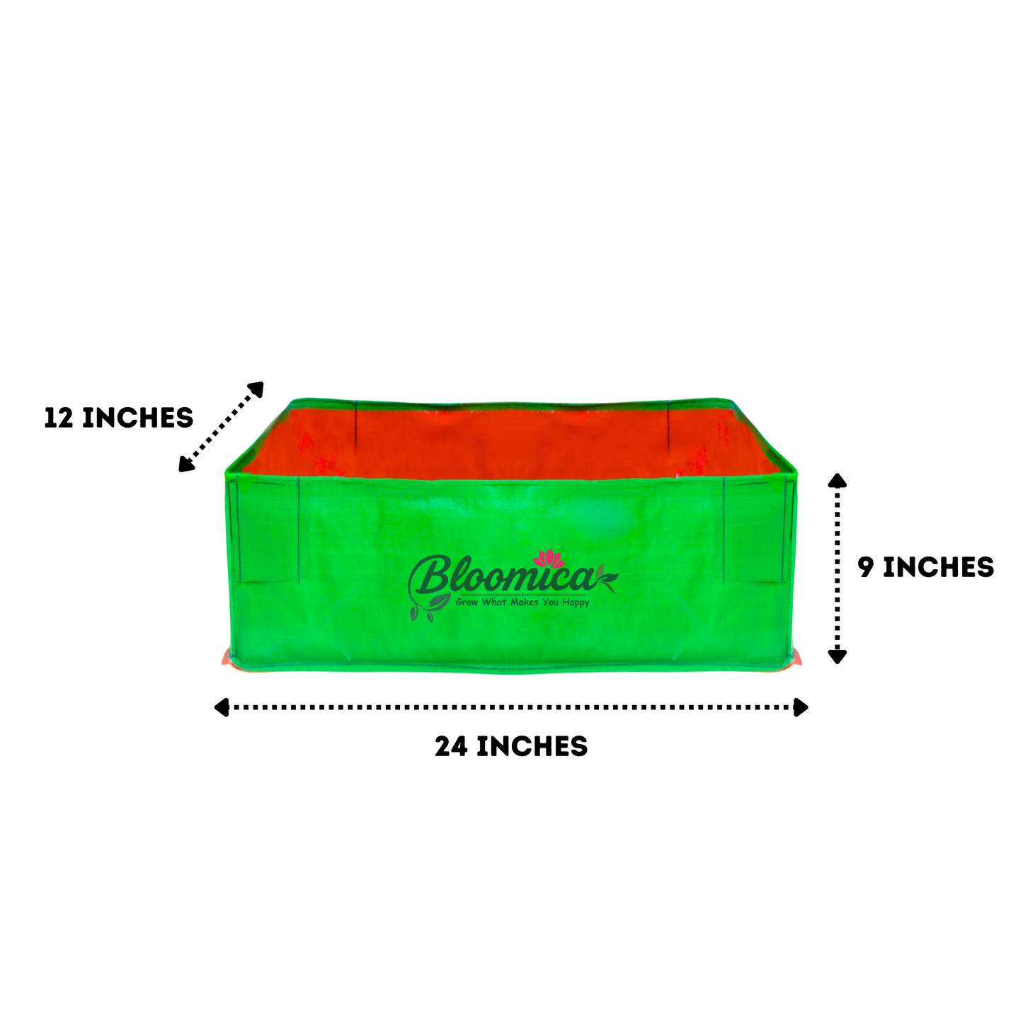 24x12x9 Inches (2x1x¾ Ft ) - 260 GSM HDPE Rectangular Grow Bag