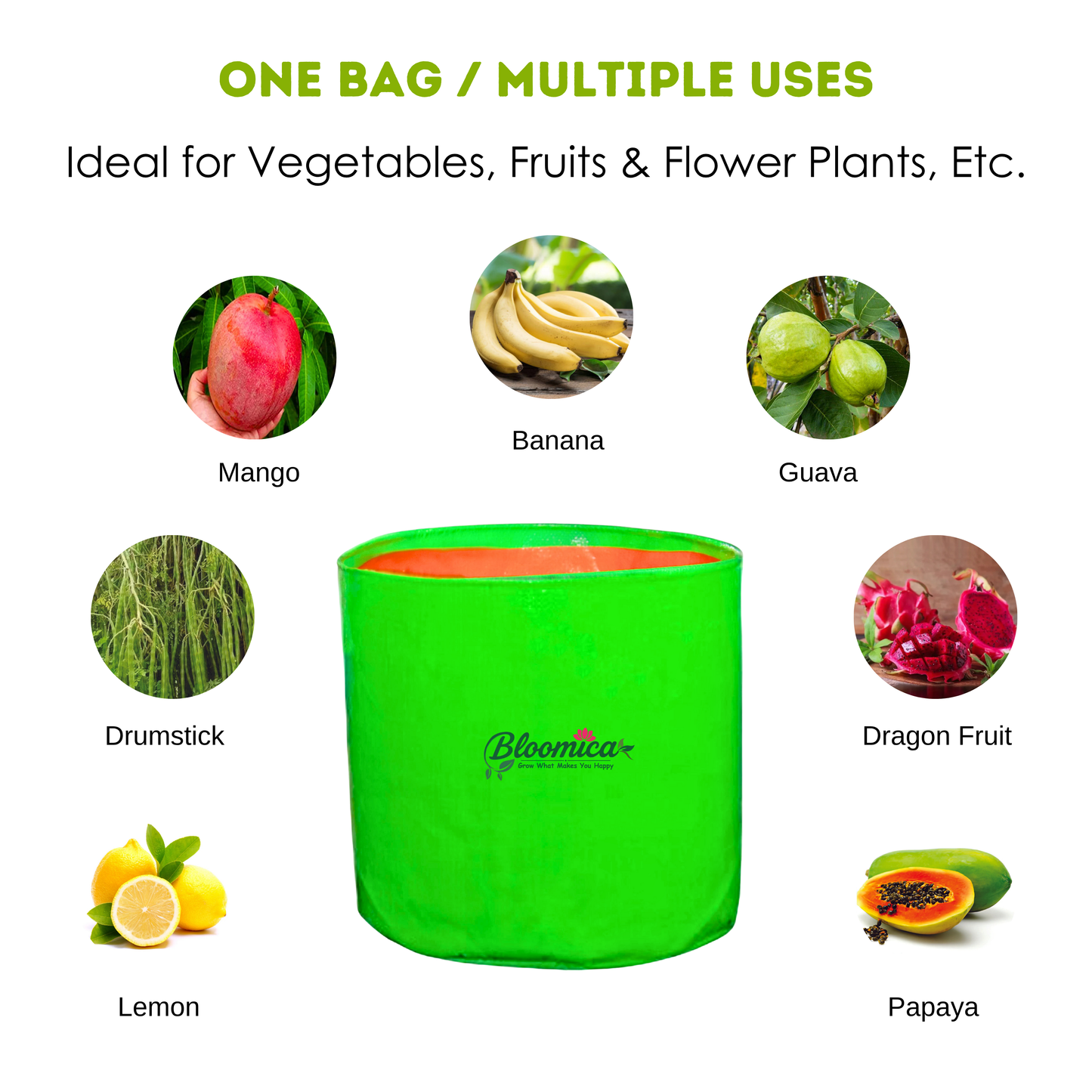 24x24 Inches (2x2 Ft) - 260 GSM HDPE HUGE Round Grow Bag