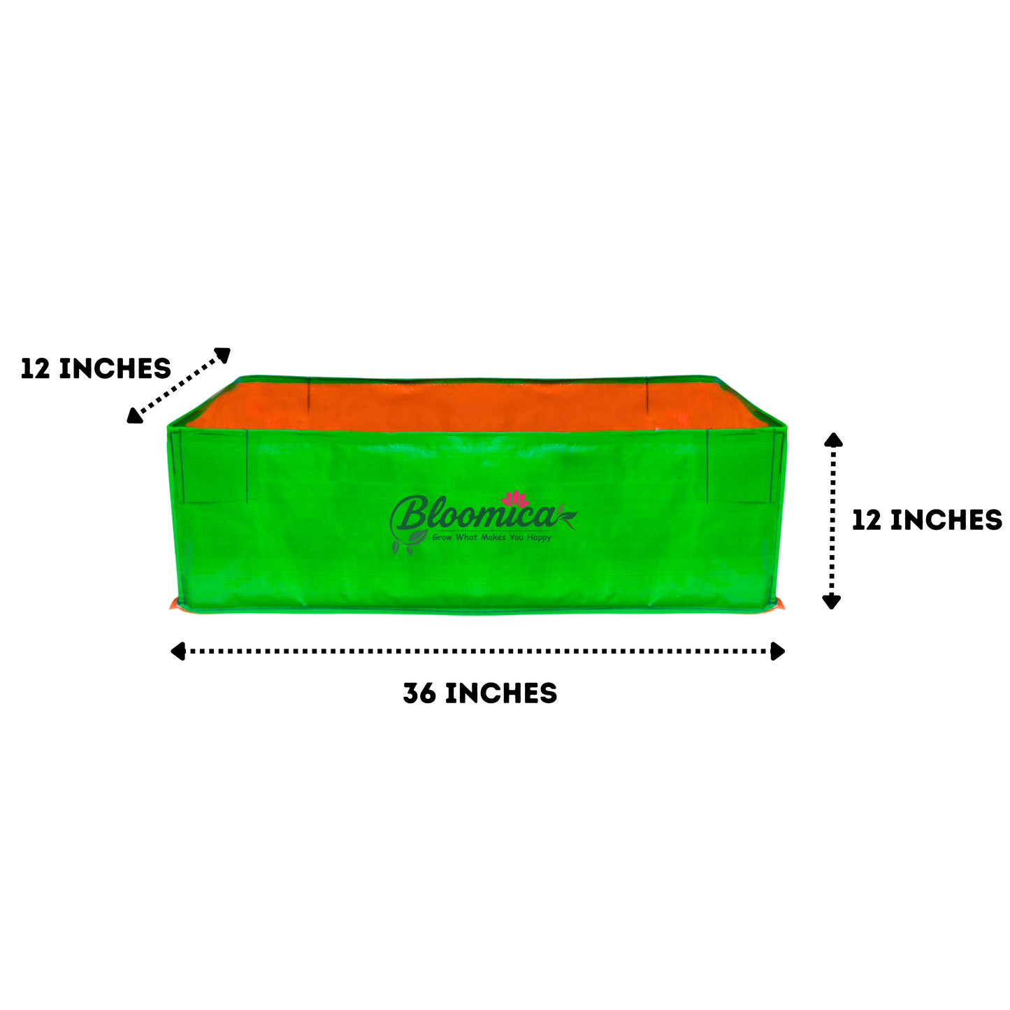 36x12x12 Inches (3x1x1 Ft) - 260 GSM HDPE Rectangular Grow Bag