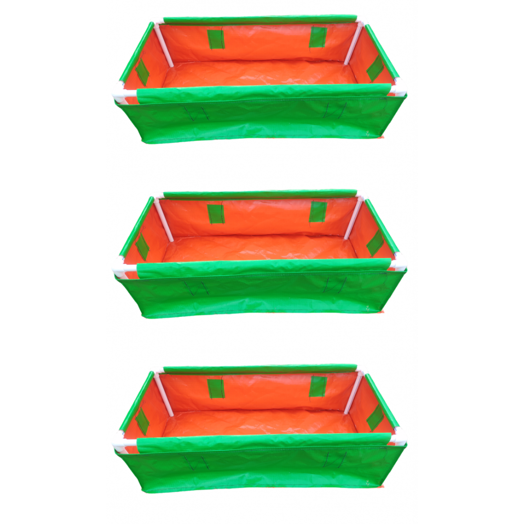 36X24X12 Inches (3x2x1 Ft) - 220 GSM HDPE Rectangular Grow Bag With Supporting PVC Pipes