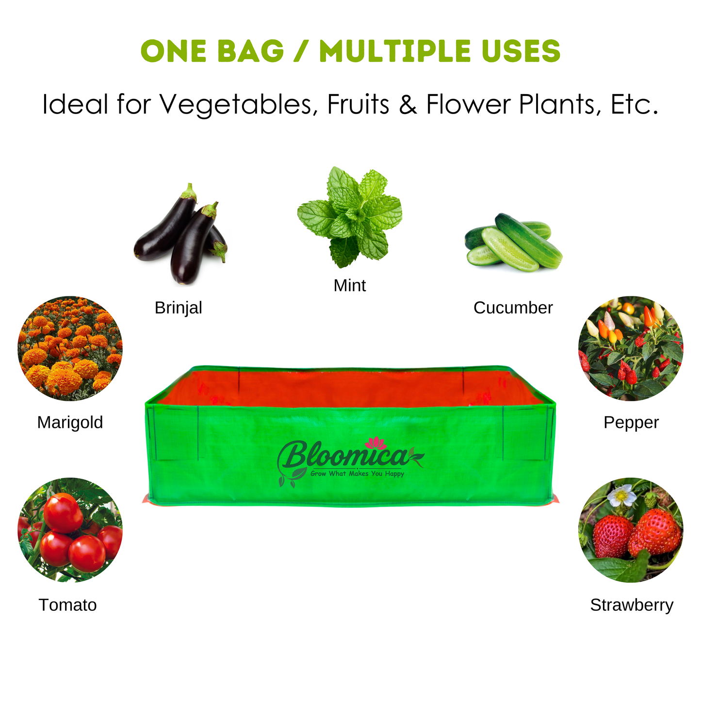 48x24x12 Inches (4x2x1 Ft) - 260 GSM HDPE Rectangular Grow Bag