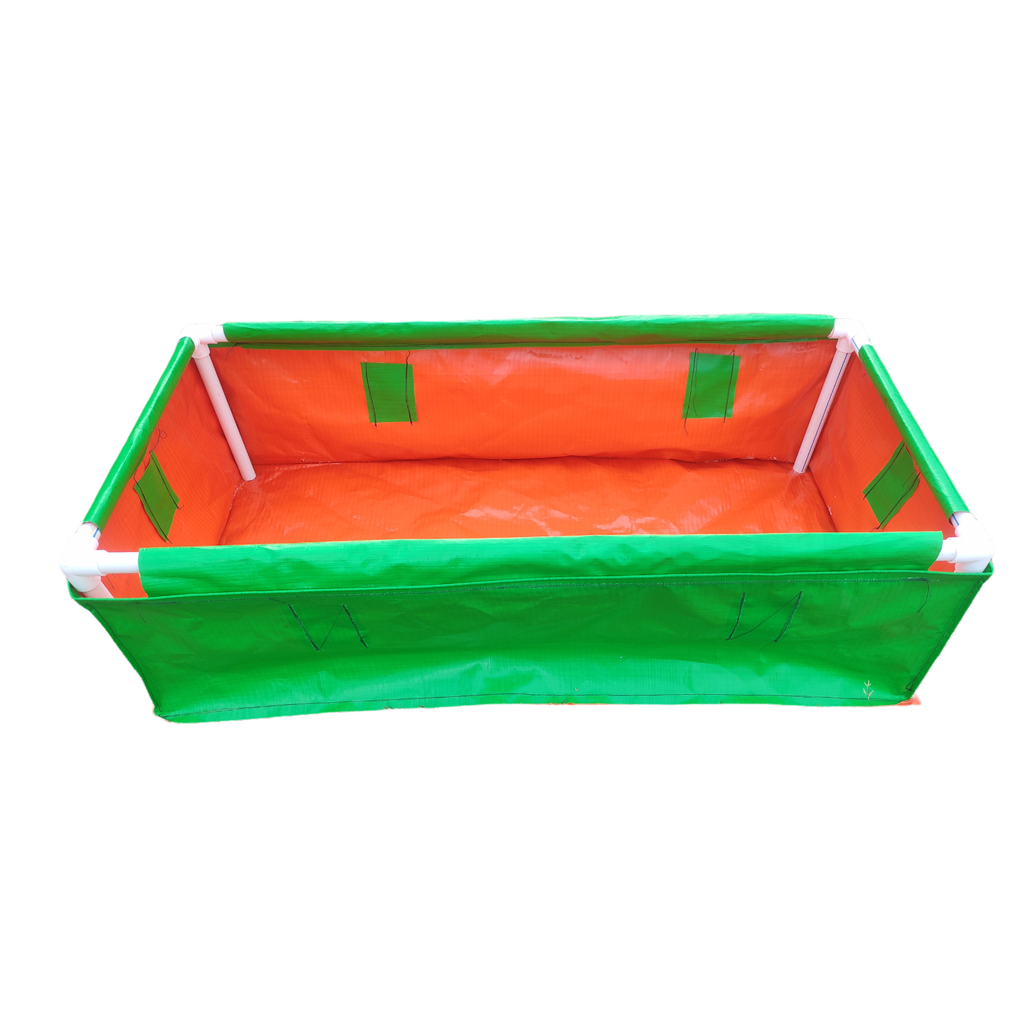 48x24x12 Inches (4x2x1 Ft) - 220 GSM HDPE Rectangular Grow Bag With Supporting PVC Pipes