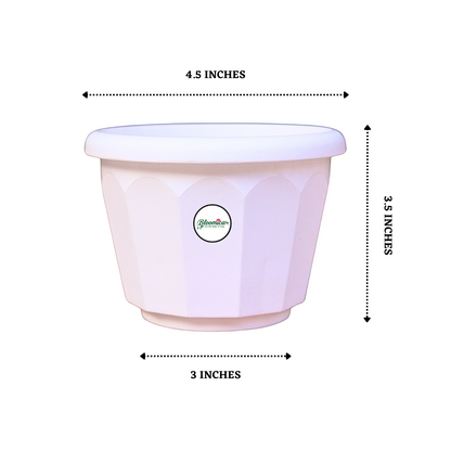5 Inch Lotus Planter - White Colour