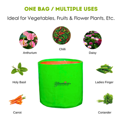 9x9 Inches (¾x¾ Ft) - 260 GSM HDPE Round Grow Bag