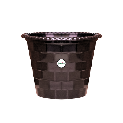 Brick Pattern Indoor Pot - Black Colour