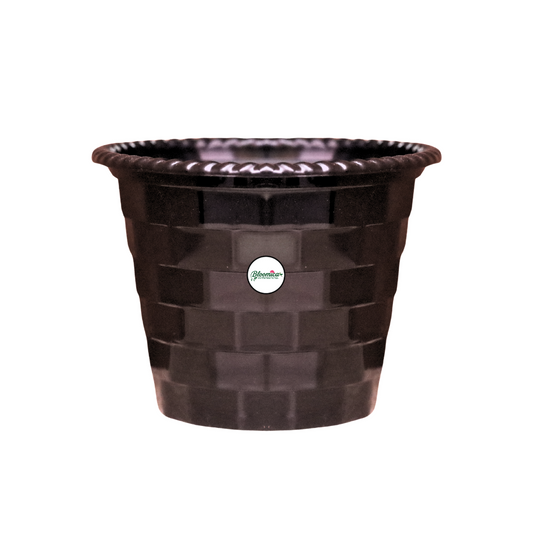 Brick Pattern Indoor Pot - Black Colour