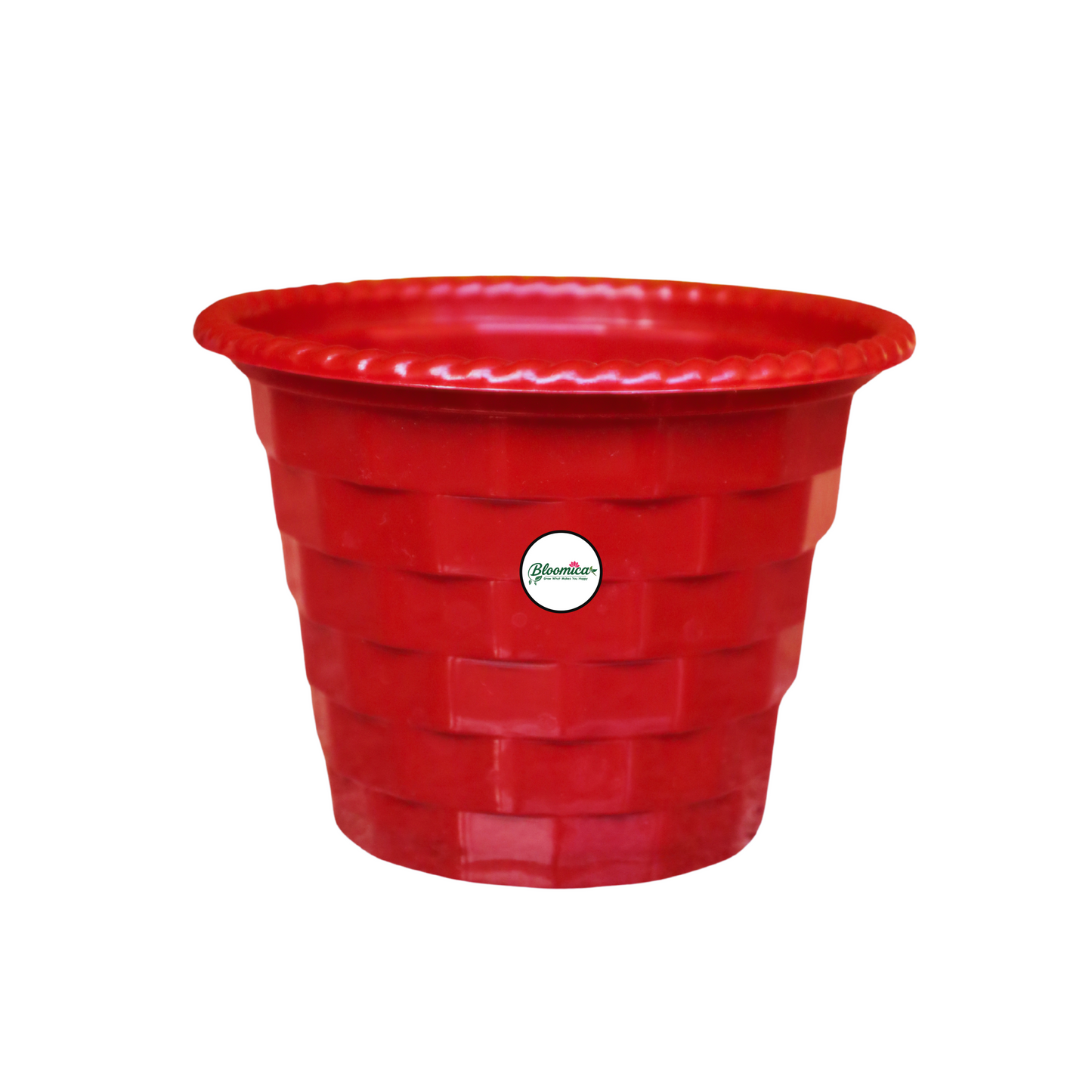 Brick Pattern Indoor Pot - Dark Red Colour