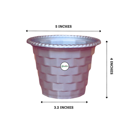 Brick Pattern Indoor Pot - Grey Colour
