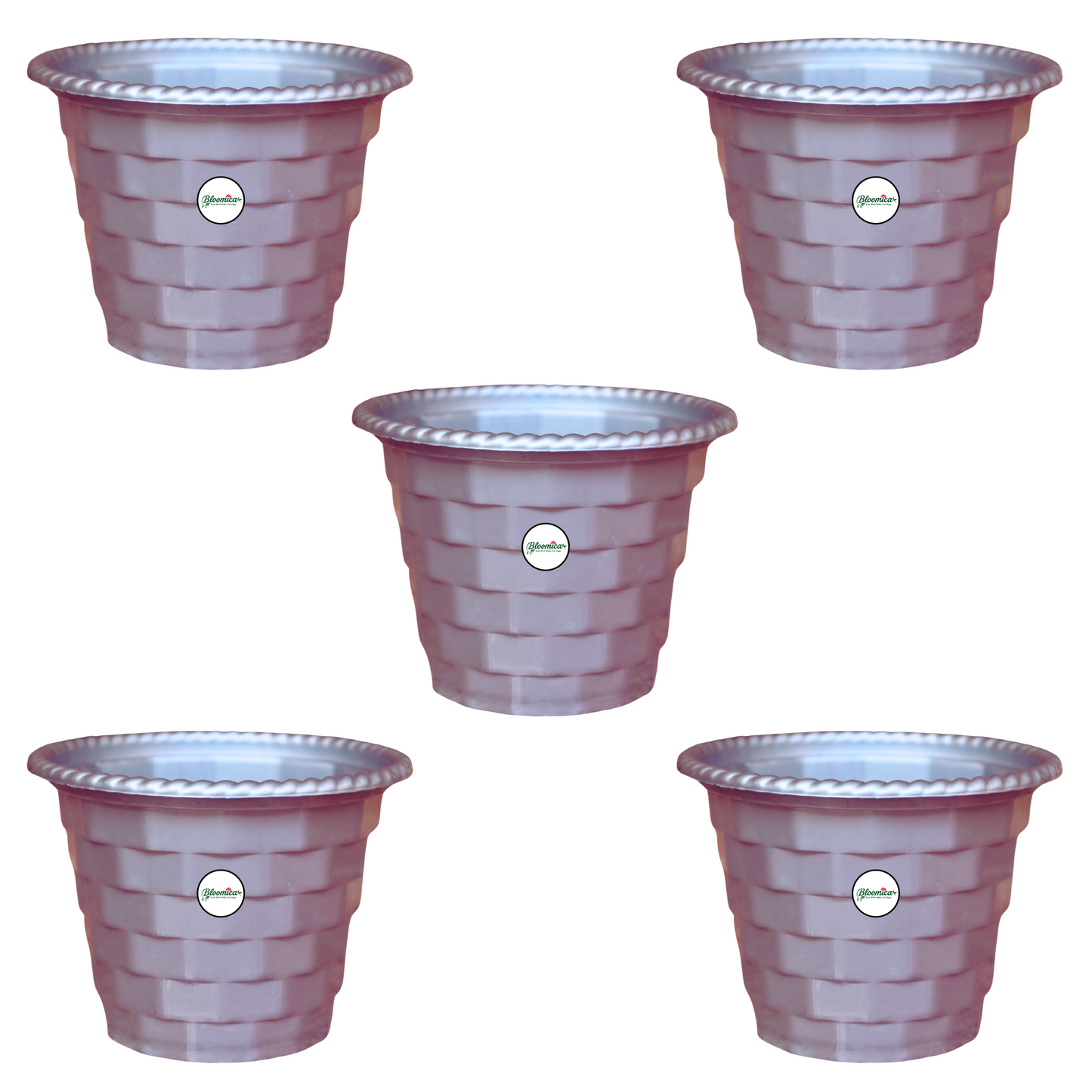 Brick Pattern Indoor Pot - Grey Colour