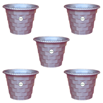Brick Pattern Indoor Pot - Grey Colour