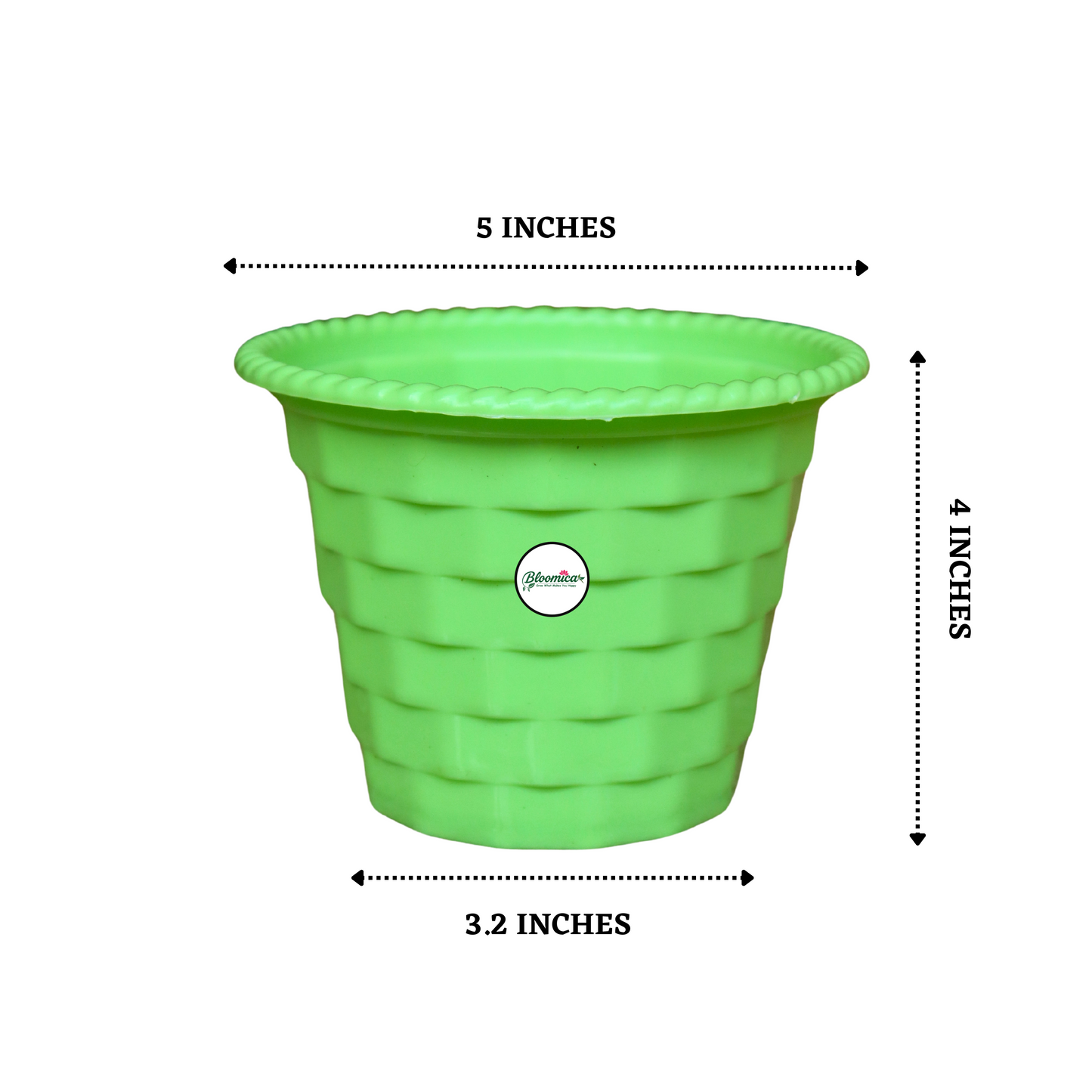 Brick Pattern Indoor Pot - Green Colour