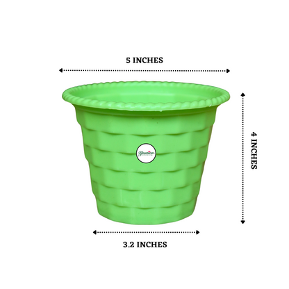 Brick Pattern Indoor Pot - Green Colour