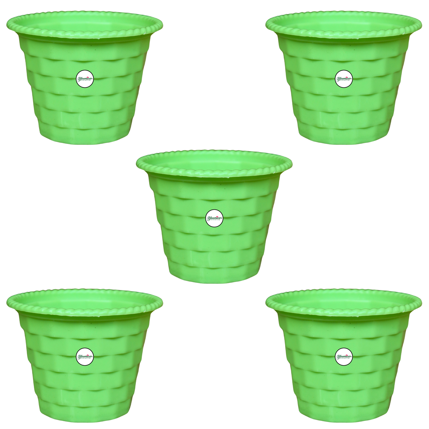 Brick Pattern Indoor Pot - Green Colour