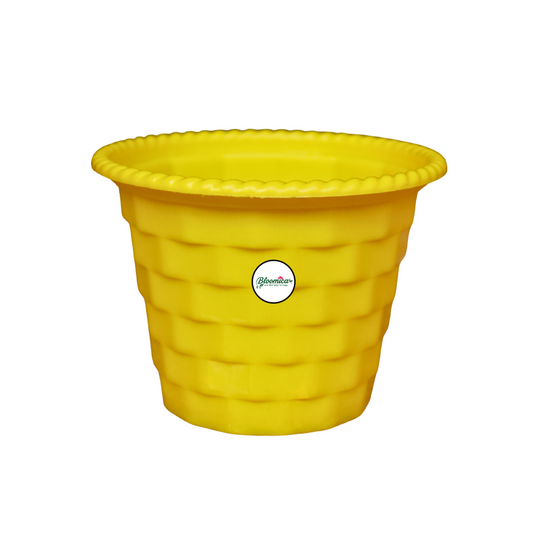 Brick Pattern Indoor Pot - Yellow Colour