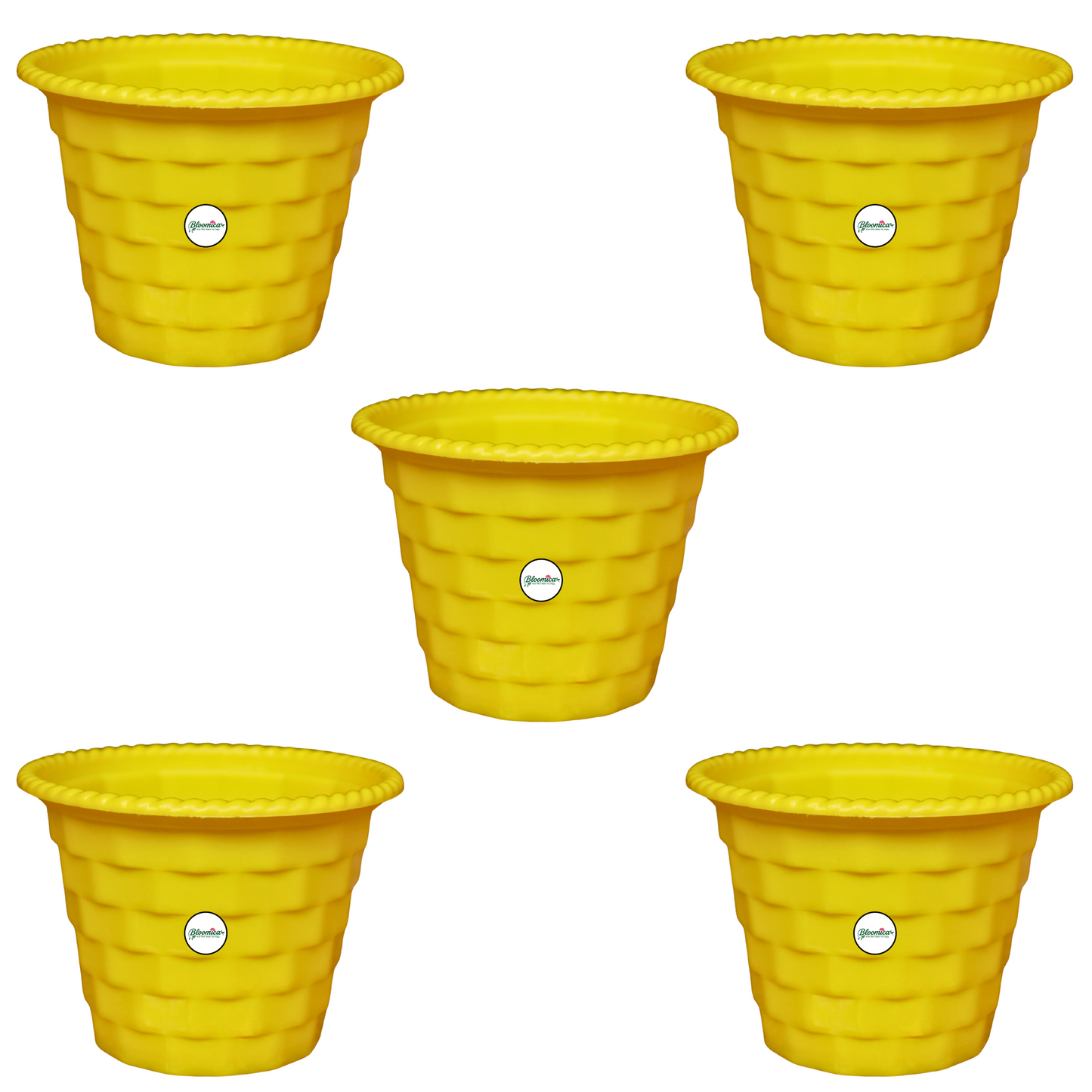 Brick Pattern Indoor Pot - Yellow Colour