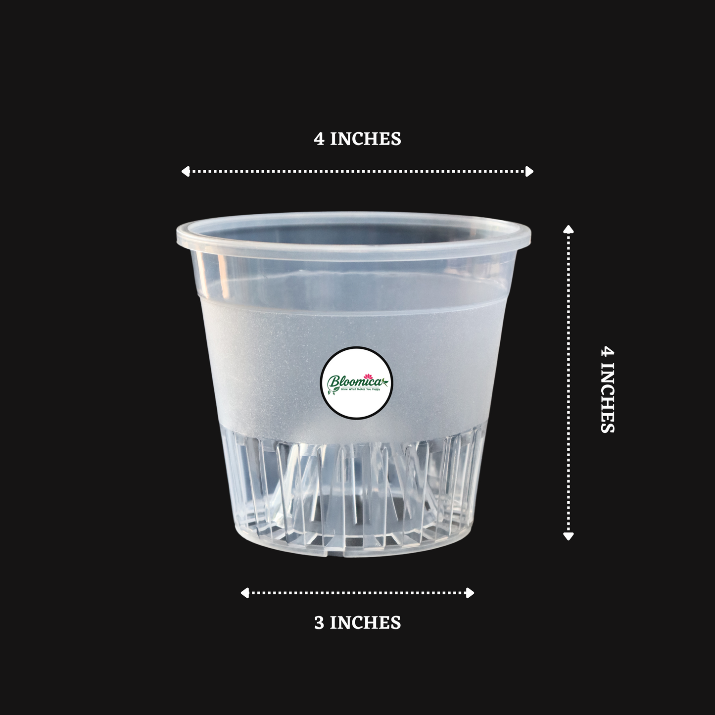 Clear Orchid Pot With Dome - 4 Inches