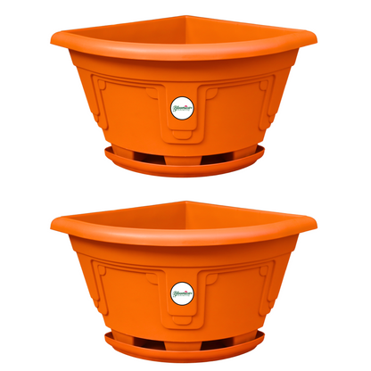 Corner Fit Planter - Terracotta Colour