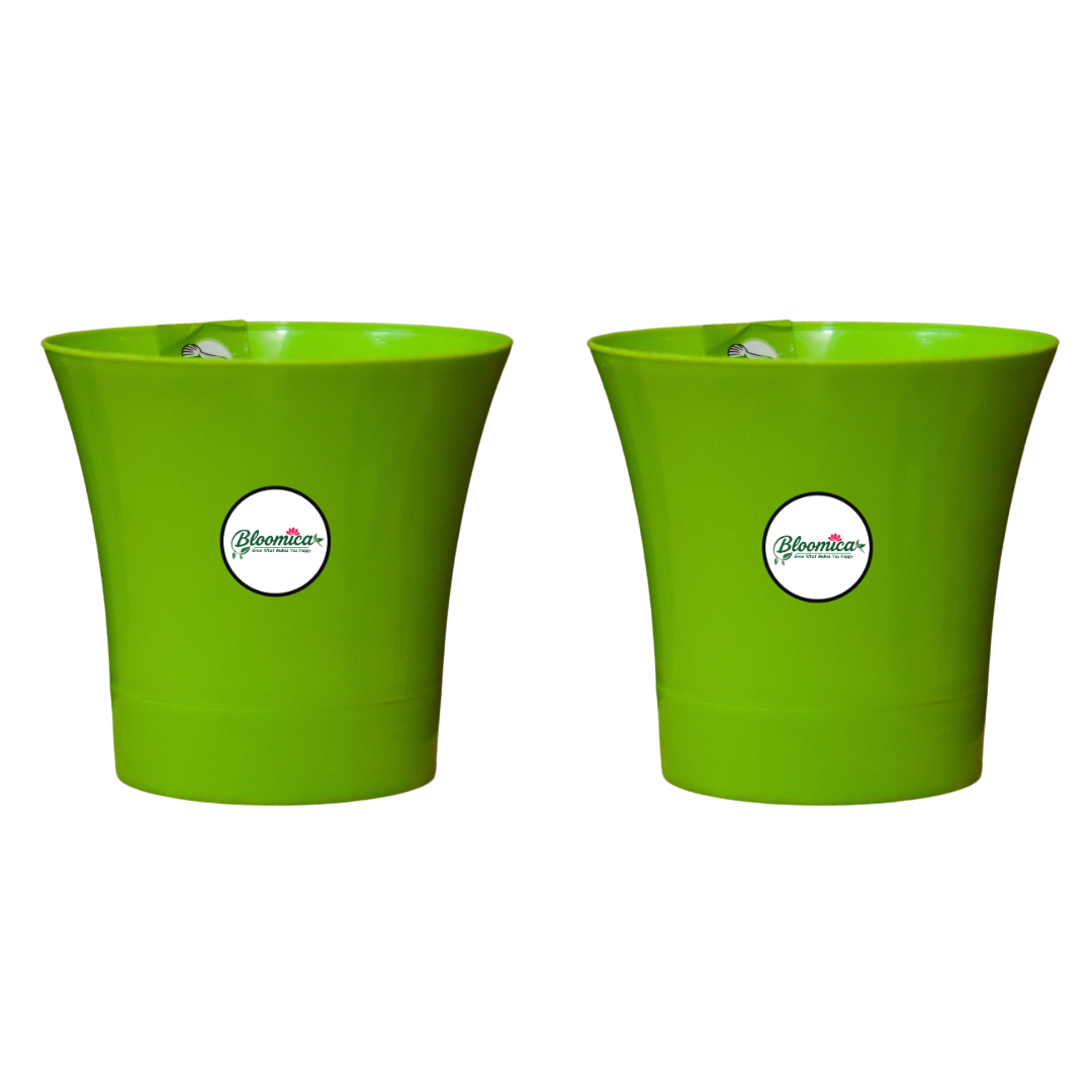 Self Watering Indoor Plastic Pot - Green Colour