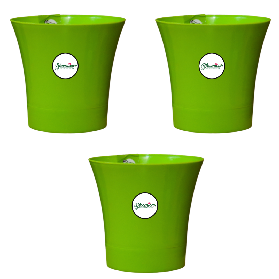 Self Watering Indoor Plastic Pot - Green Colour