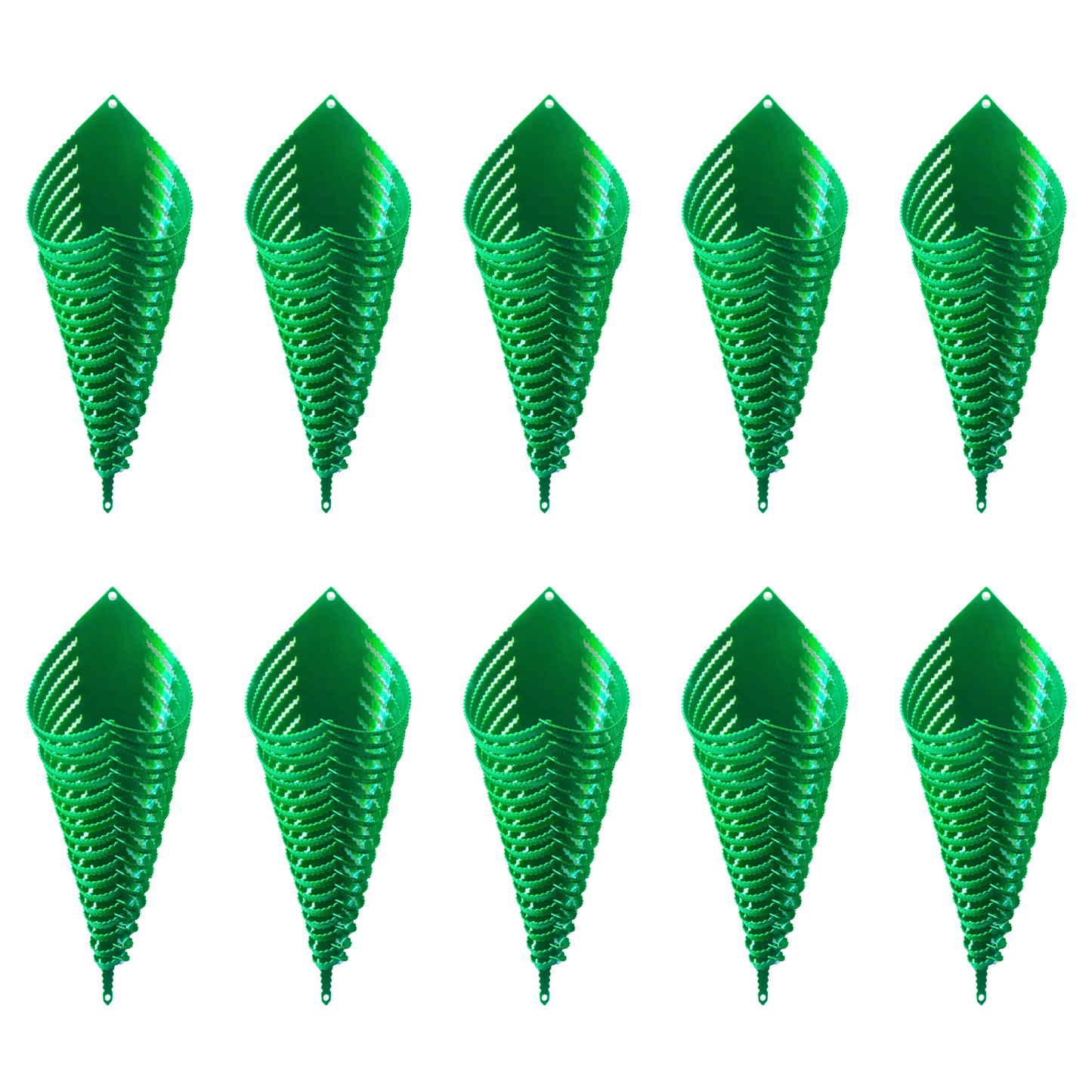 Plastic Orchid Cone - Green Colour